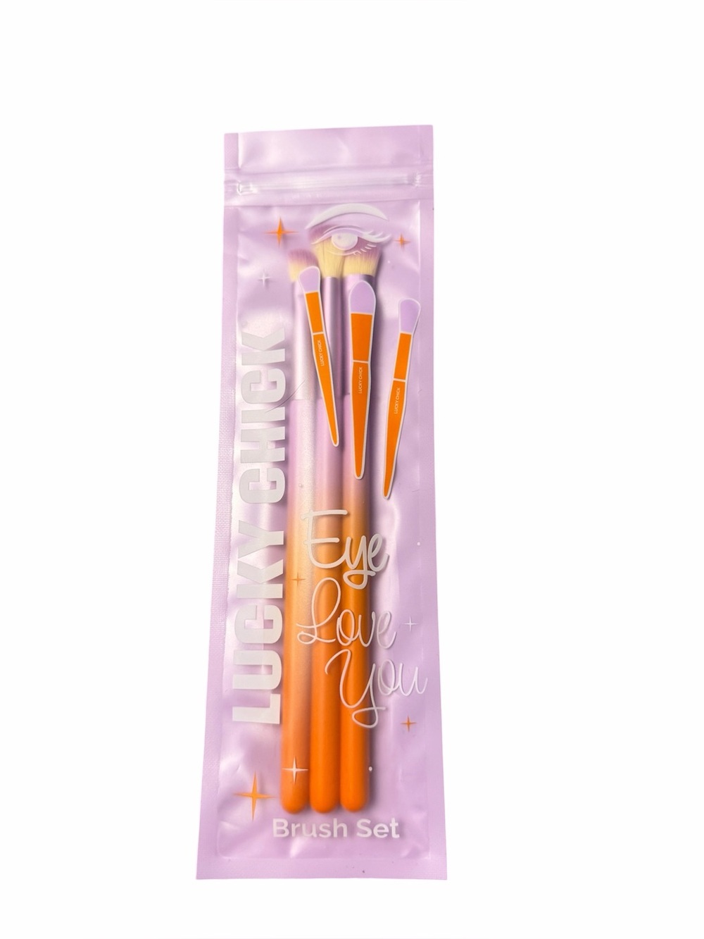 Lucky Chick Eye Love You Brush Set - Purple and Orange